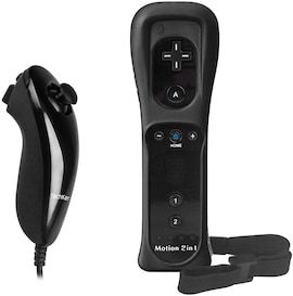 For Nintend Wii Wii U 2 In 1 Set Wireless Bluetooth Joystick Remote with Wii Motion Plus Inside Shock Nunchuk Controller Black