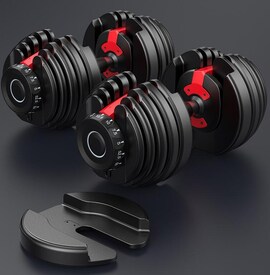 52.5LBS 24kg Adjustable Dumbbells Wholesale Weight of 15 SETS Modern Fast Adjustable Dumbbells workout building Black