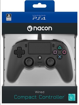 Nacon PS4  Black Wired Compact Controller Black