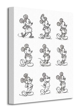 Mickey Mouse (Sketched - Multi) - Obraz na płótnie