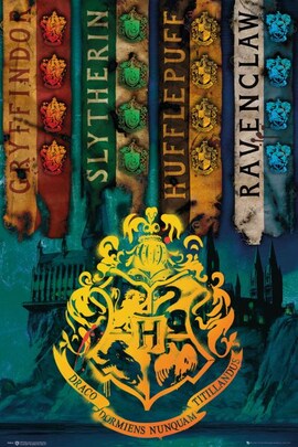 Harry Potter House Flags - plakat