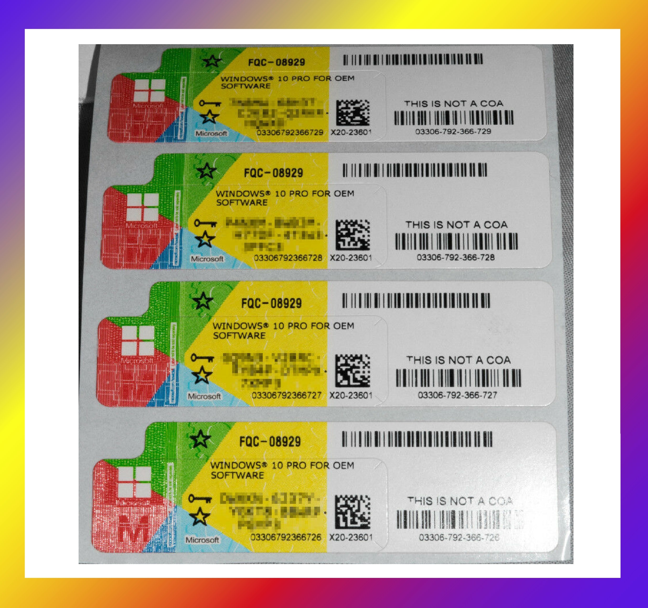 Windows 10 Pro COA Sticker OEM G2A COM