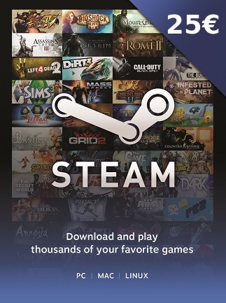 Steam Gift Card 25 EUR Steam Key - For EUR Currency Only ...