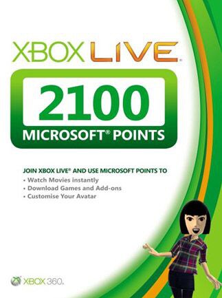 Xbox Live Microsoft Points Card Xbox 360 2 100 Points Xbox Live Global G2a Com