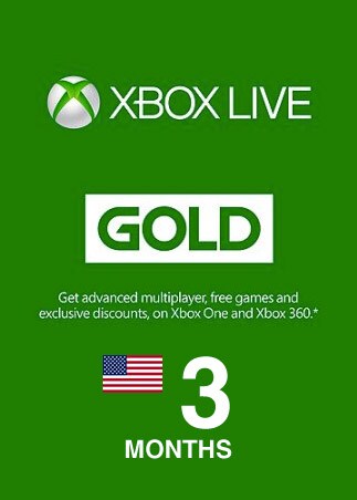xbox live gold 3 month code free