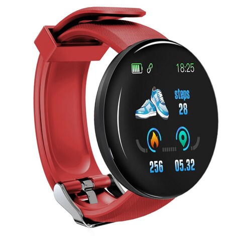 Bluetooth Waterproof Smart Watch D18 With Blood Pressure And Heart Rate Monitor Red G2a Com - heart beat monitor roblox