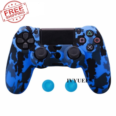 a blue ps4 controller
