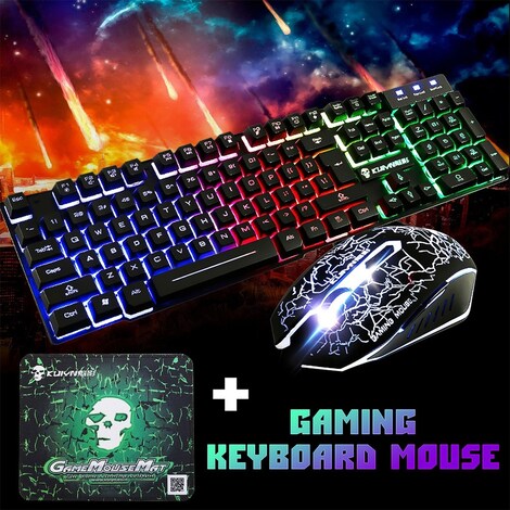 Usb Keyboard Mouse Combo Set With Mechanical Feeling Rainbow Backlight Led Free Shipping G2a Com - combos for roblox free