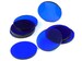 Acrylic miniature bases (10 pcs), round, clear, blue 50 x 3 mm
