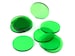 Acrylic miniature bases (10 pcs), round, clear, green 40 x 3 mm