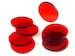 Acrylic miniature bases (10 pcs), round, clear, red 40 x 3 mm