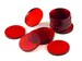 Acrylic miniature bases (20 pcs), round, clear, red 30 x 3 mm