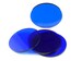 Acrylic miniature bases (5 pcs), round, clear, blue 55 x 3 mm