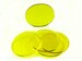 Acrylic miniature bases (5 pcs), round, clear, yellow, 55 x 3 mm