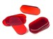 Acrylic miniature bases (5 pcs), stadium/pill, clear, red 25x50x3 mm