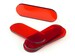 Acrylic miniature bases (5 pcs), stadium/pill, clear, red 70x25x3  mm