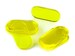 Acrylic miniature bases (5 pcs), stadium/pill, clear, yellow 25x50x3 mm