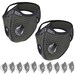 Bundle - 2 items: reusable washable cycling sport shield face mask and activated carbon filters Universal Grey Half-Face Robotic