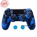 PS4 Controller Silicone Cover plus Thumb Grip Caps - Blue Camo