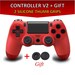 Wireless Controller for all PS4 Consoles with GIFT 2 Thumb Grips Gold Red