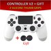 Wireless Controller for all PS4 Consoles with GIFT 2 Thumb Grips Gold White