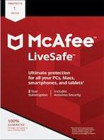 McAfee Livesafe 1 Device 3 Years Key GLOBAL