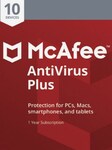 McAfee AntiVirus Plus - 10 Devices, 1 Year ( PC, Android, Mac, iOS ) - McAfee Cheie - GLOBAL Key GLOBAL