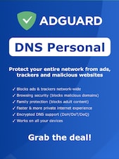 AdGuard DNS Personal - PC, Android, Mac, iOS 20 urządzeń 1 rok AdGuard Klucz GLOBALNY