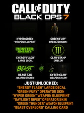 Call of Duty: Black Ops 7 Exclusive Monster Energy Full Set Pack PC, PS5, PS4, Xbox Series X/S, Xbox One Call of Duty Official Clé GLOBAL