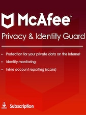 McAfee Privacy & Identity Guard - PC 1 rok McAfee Klucz GLOBALNY