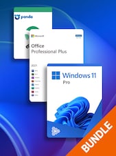 Microsoft Windows 11 Pro OEM & Office 2021 Pro Plus + Panda Dome Essential - PC 1 PC De por vida Microsoft Clave GLOBAL