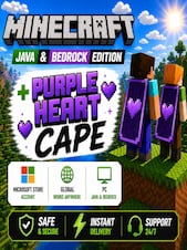 Minecraft: Java & Bedrock Edition + Purple Heart Cape PC Microsoft Store Cont GLOBAL