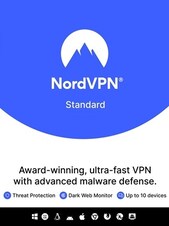 NordVPN Standard VPN Service PC, Android, Mac, iOS 10 Cihaz 1 Yıl NordVPN Anahtar KÜRESEL