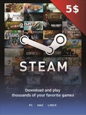 Steam Gift Card 5 USD Steam Key For USD Currency Only