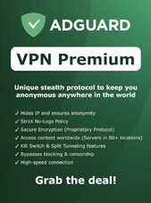 AdGuard VPN 10 eszköz 2 év AdGuard Kulcs GLOBÁLIS