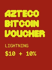 Azteco Bitcoin (Crypto) Lightning Voucher 10 USD + 10% EXTRA Azteco Schlüssel GLOBAL