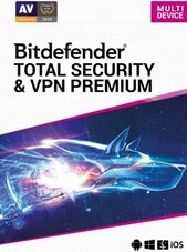 Bitdefender Total Security + Premium VPN - PC, Android, Mac, iOS 1 Yıl Bitdefender Anahtar KÜRESEL