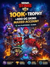 Brawl Stars Account +100k TROPHY +400 OG SKINS MAXED All Platforms Supercell Account GLOBAL