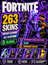 Fortnite Account (All Platform) 263 Skins + Catwoman Comic Book Outfit , Glow , Contract Giller Fortnite Konto GLOBAL