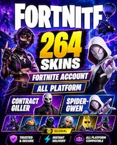 Fortnite Account (All Platform) 264 Skins + Contract Giller , Spider-Gwen Fortnite Konto GLOBAL