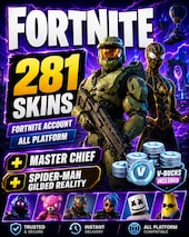 Fortnite Account (All Platform) 281 Skins + Master Chief , Spider-Man Gilded Reality Fortnite Account GLOBAL
