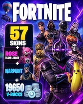 Fortnite Account (All Platform) 57 Skins + Rose Team Leader, Warpaint + 19650 V-Bucks Fortnite Account GLOBAL