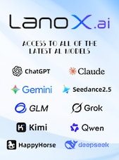 LanoX (ai) GPT/Claude/DeepSeek/Grok/Gemini/GLM/Kimi/Qwen/Seedance AI Voucher 500 USD lanox.ai Cheie GLOBAL