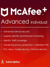 McAfee+ - Advanced PC, Android, IOS 1 Jahr McAfee Schlüssel GLOBAL