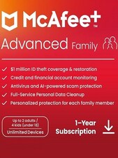 McAfee+ - Advanced PC, Android, IOS 1 Yıl McAfee Anahtar KÜRESEL