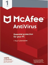 McAfee AntiVirus PC 1 Device 1 Year - McAfee Key - LATAM McAfee Key LATAM
