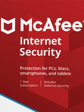 McAfee Internet Security - 10 Devices 1 an McAfee Clé GLOBAL