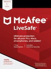 McAfee Livesafe - 1 dispozitiv 1 Year Key GLOBAL