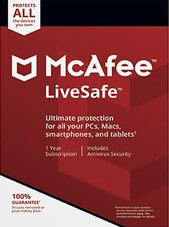 McAfee Livesafe - 5 Apparaten 1 jaar Sleutel GLOBAL