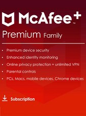 McAfee+ - Premium PC, Android, IOS 1 an McAfee Clé GLOBAL